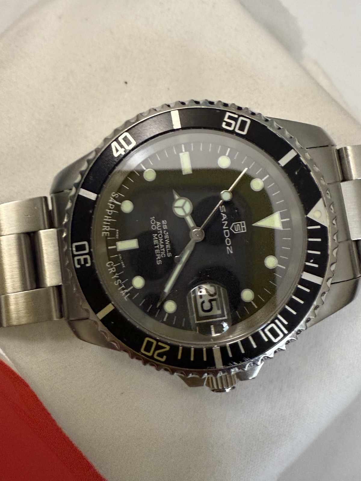 Sandoz Mechanical Automatic Divers Watch With Box And Papers! EXCELLENT