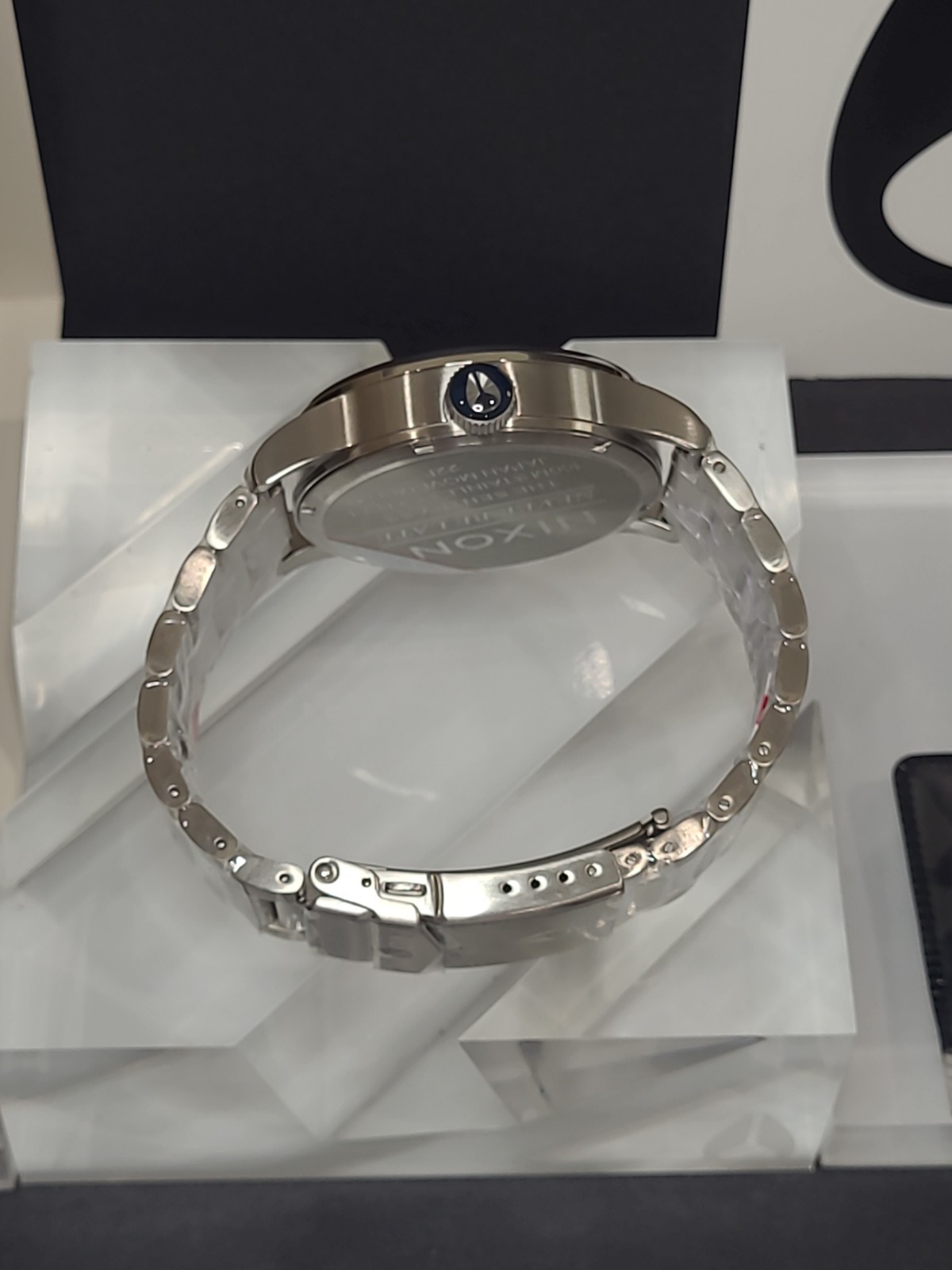 Nixon Sentry SS Silver/Blue Sunray A356-1258 NIB Day Date 42mm