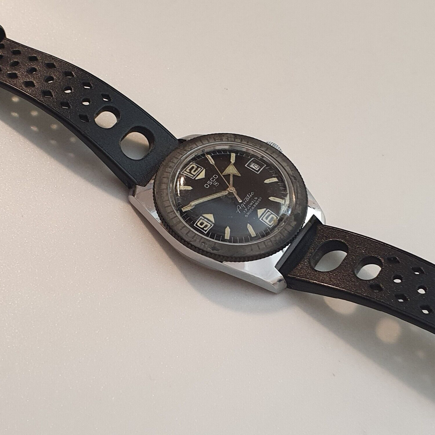 OSCO AQUATIC 36mm Mechanic Cal. Men’s Vintage SkinDiver Watch OS In House 1960