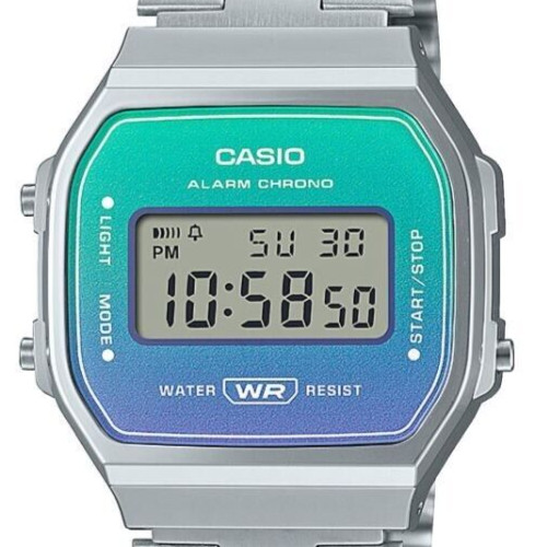 Casio Vintage Digital Stainless Steel Multicolor Dial Unisex Watch A168WER-2A