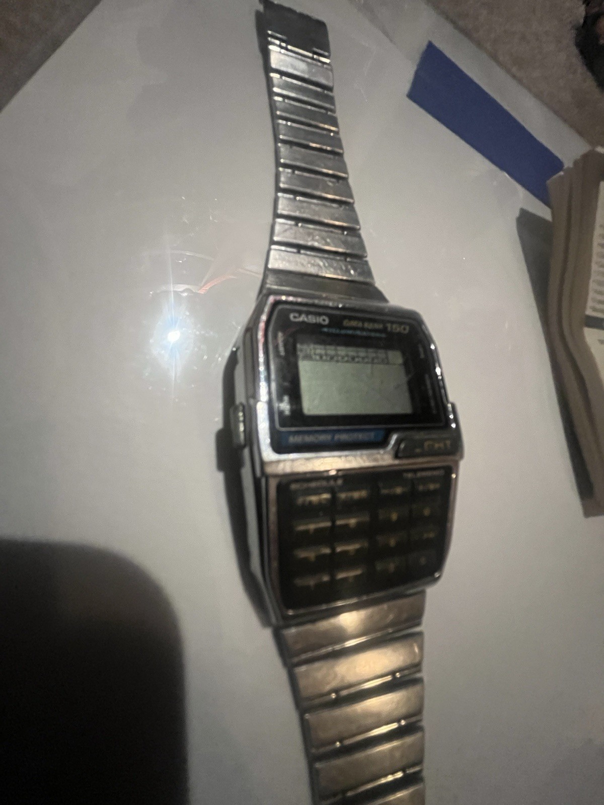 vintage CASIO Calculator data bank 150 DBC-1500 1477 LCD digital WATCH w/ Guide