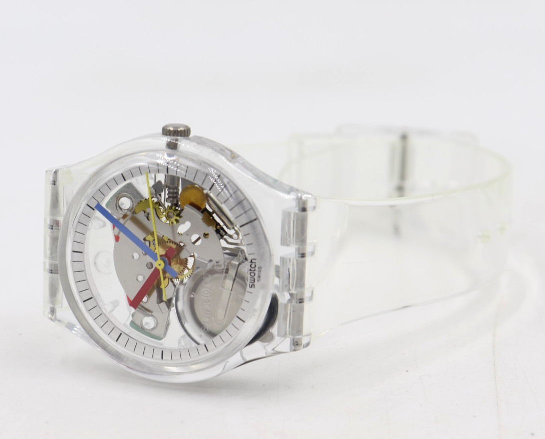 New Swiss Swatch Originals CLEARLY GENT Watch 34mm SO28K100-S06 $85
