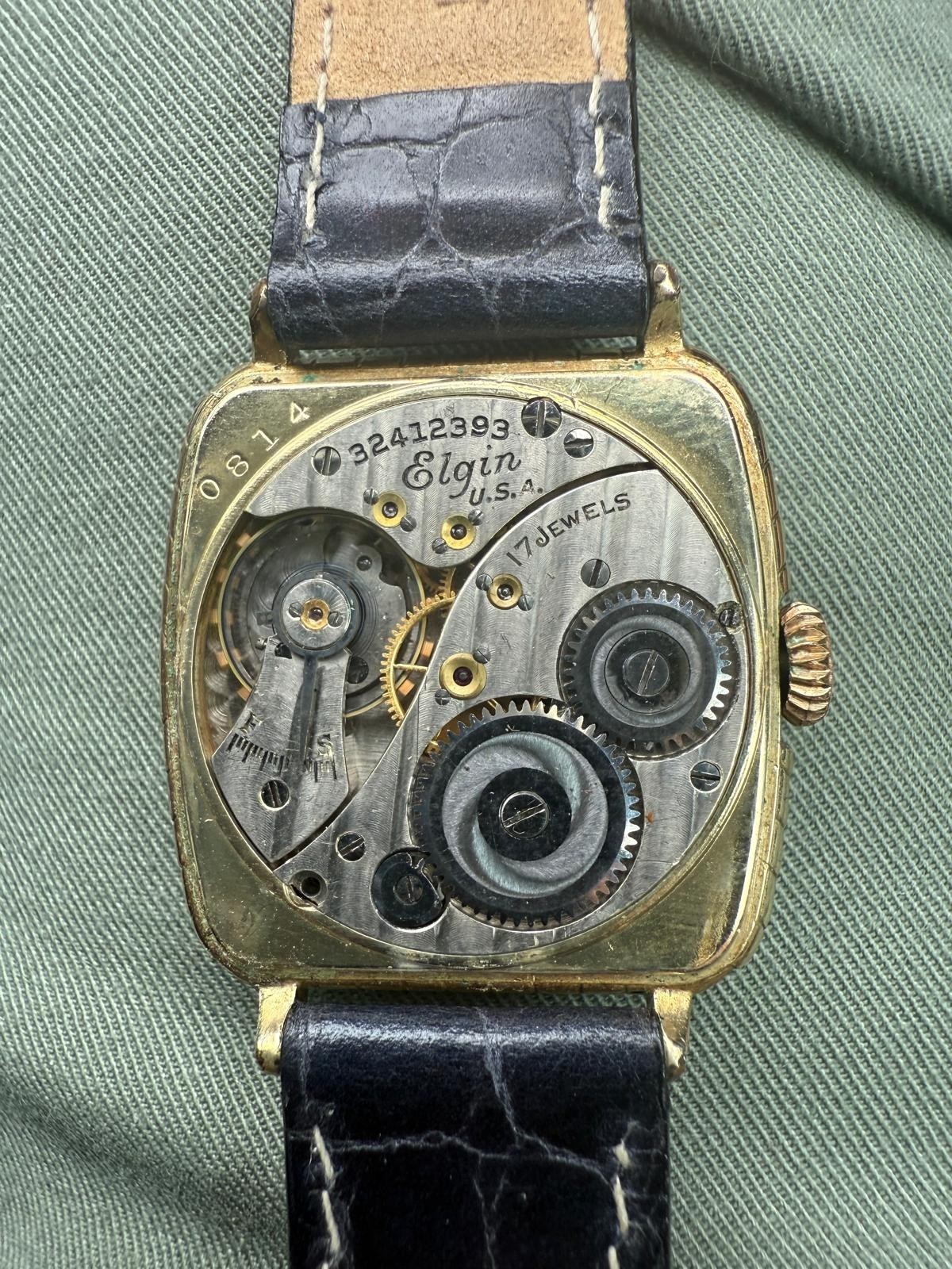 Vintage Elgin USA 17 Jewel Manual Wind Gold Filled Men’s Wrist Watch Runs