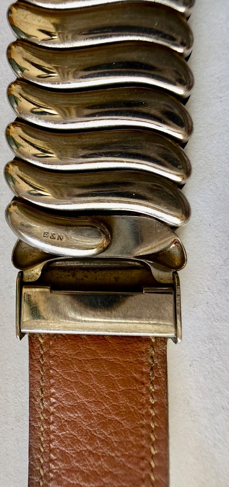 Vintage 1940’s WW2 16mm 5/8″ B&N Leather Expansion Watch Band