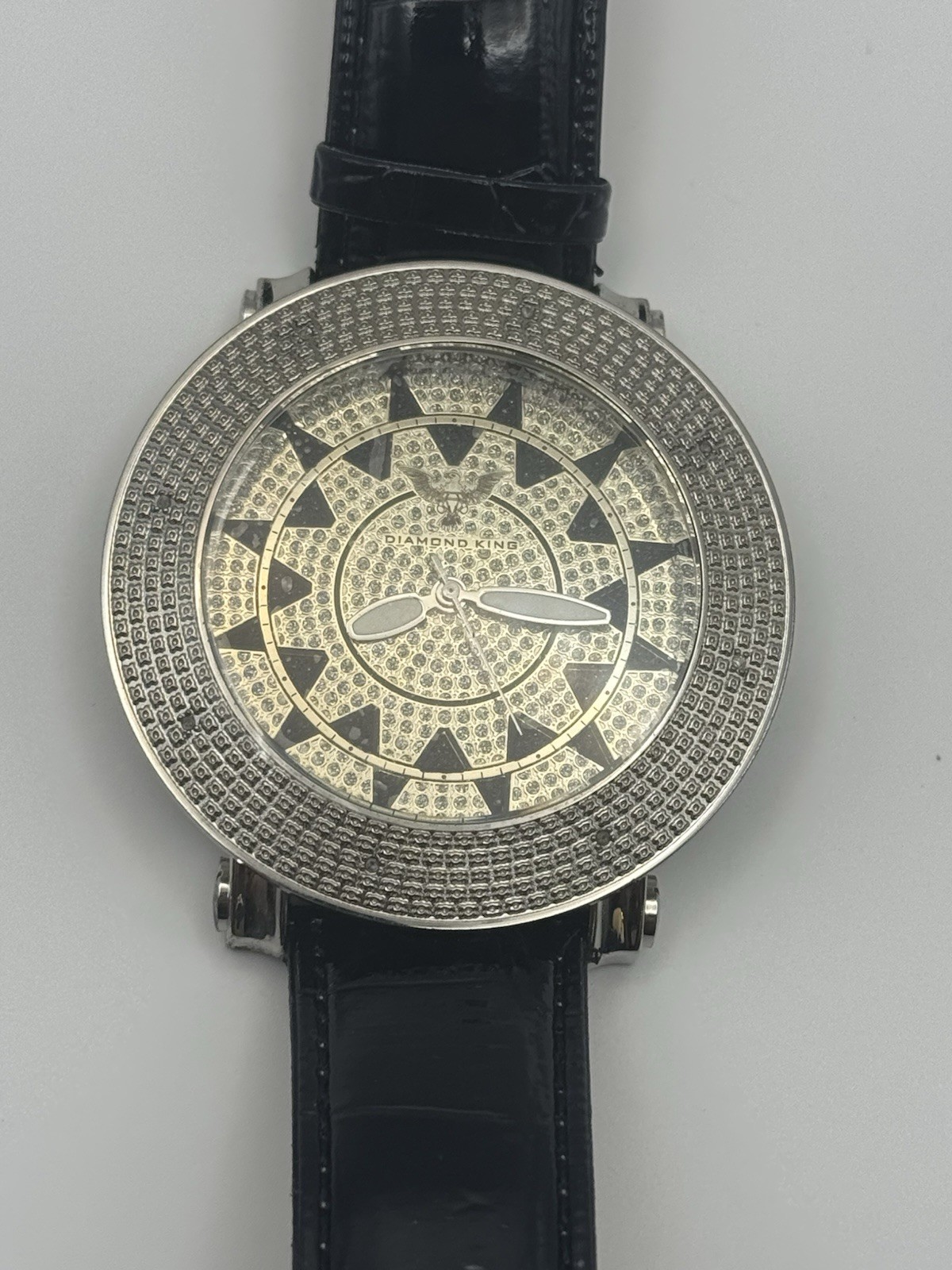 Diamond King DKW-0748 Watch New Battery Black Band Display Case Men’s Fashion