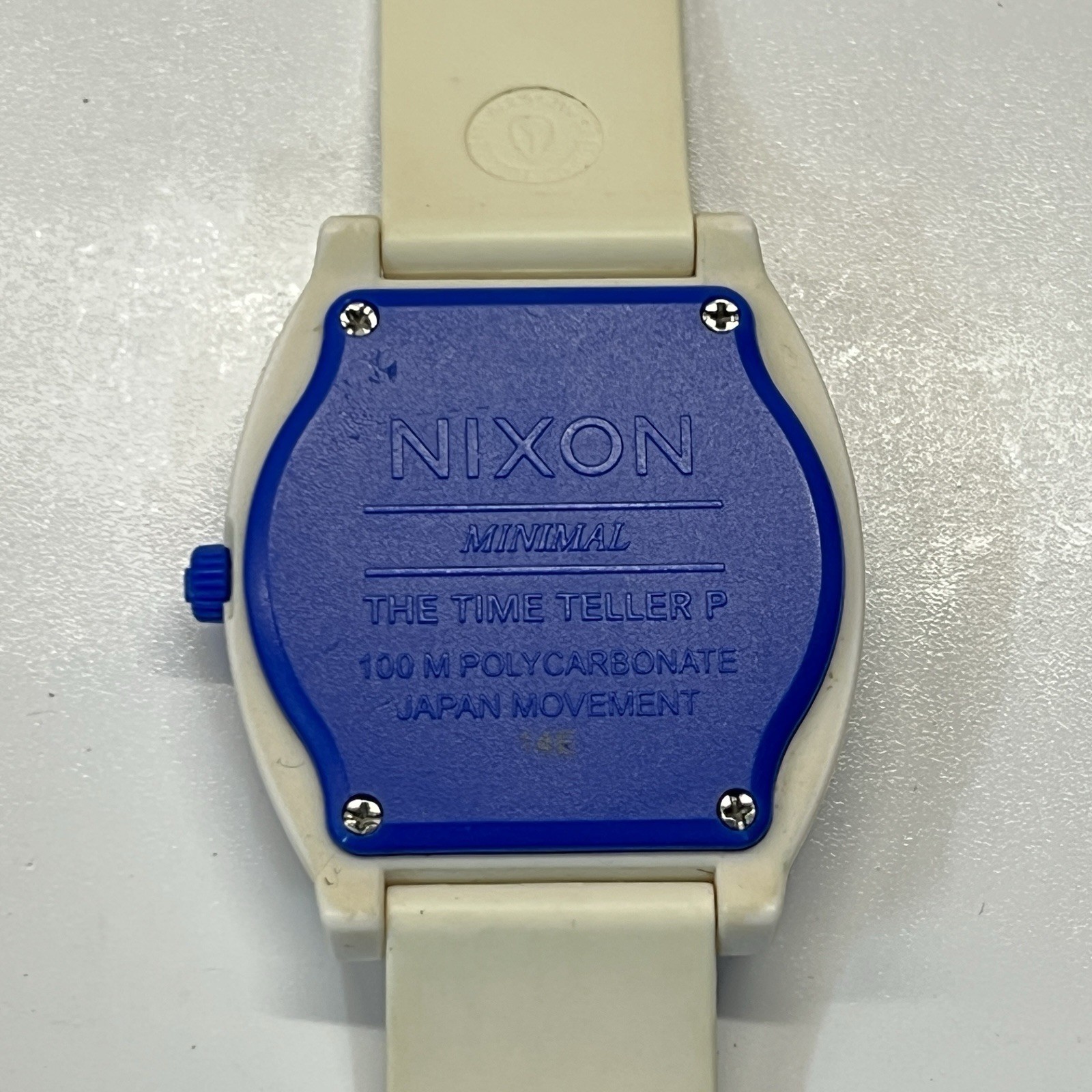 Nixon Minimal Time Teller Blue/white Polycarbonate Silicone Band Watch 40 mm