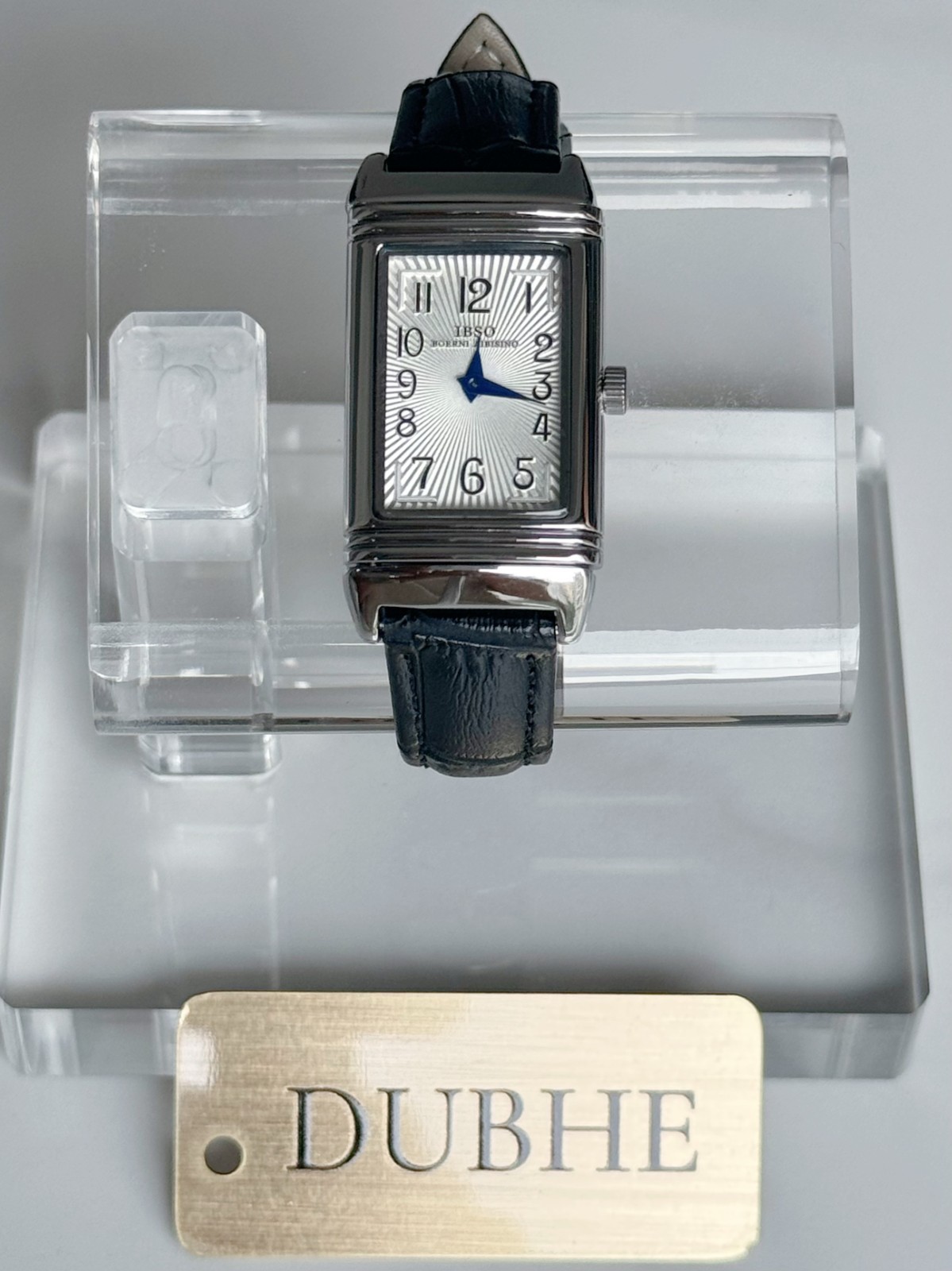 DUBHE Custom – Reverso Style Square Leather Quartz Watch – Slide Design 21mm