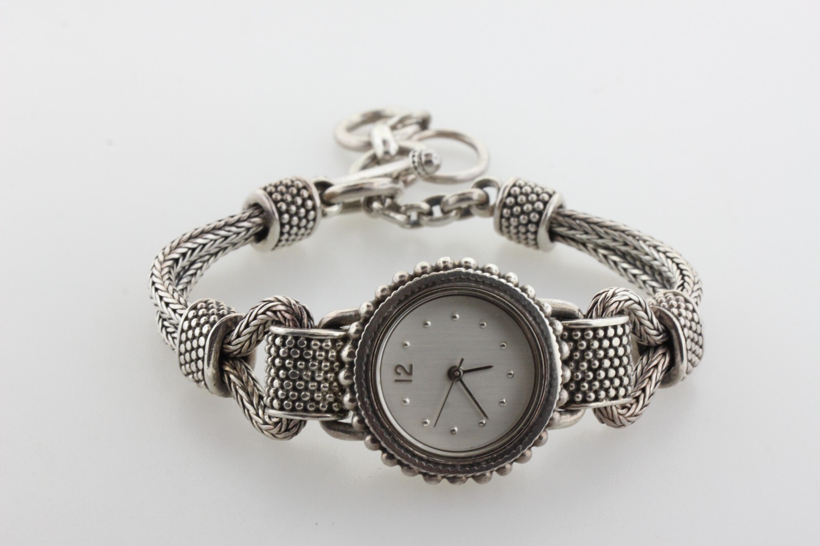 Suarti Bali BA Indonesia Sterling Silver 925 Braided Wheat Chain Watch 6.5″-8.5″
