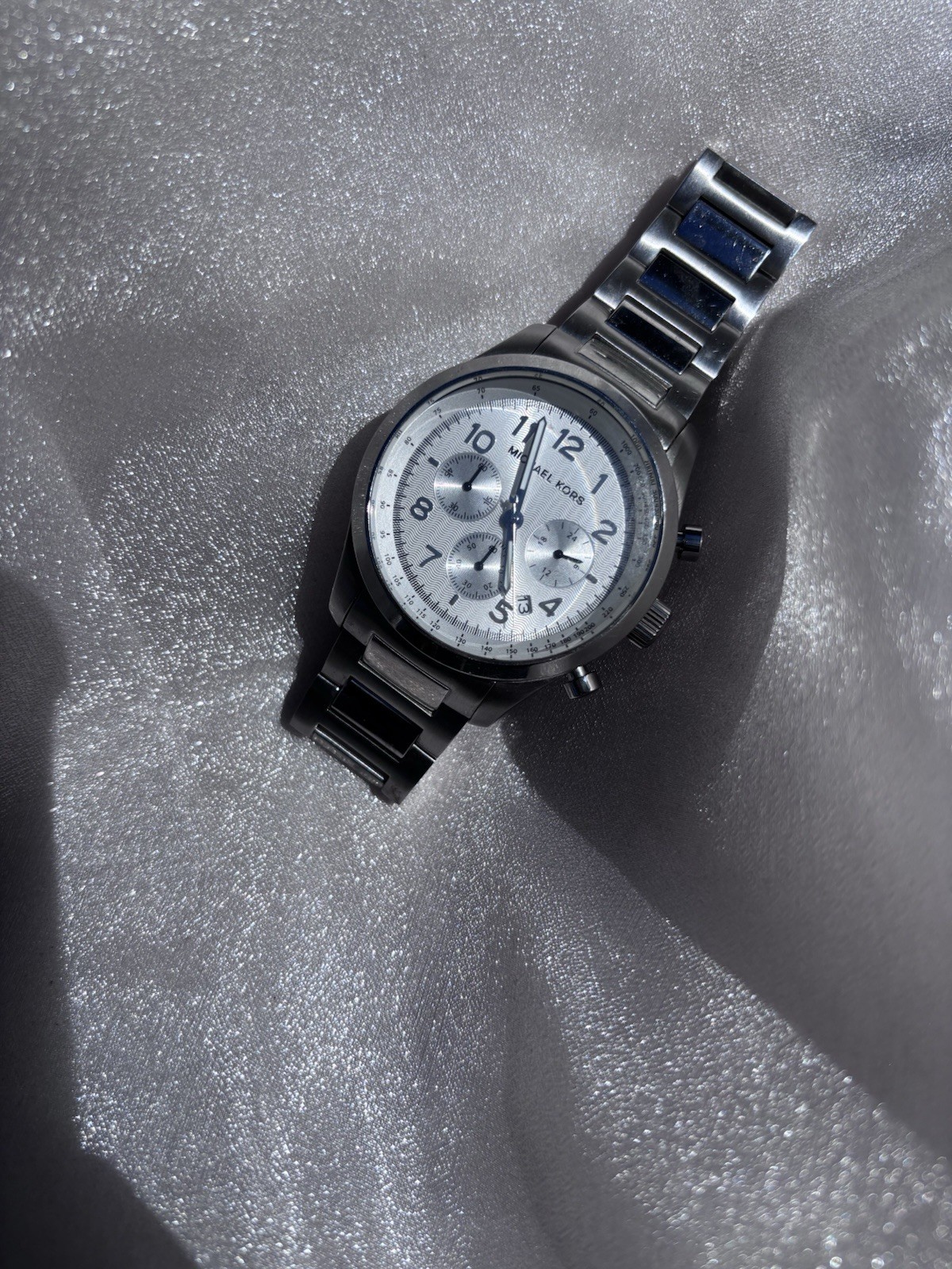 Michael Kors Chronograph Quartz Stainless Steel Bracelet Watch White/Silver Dial