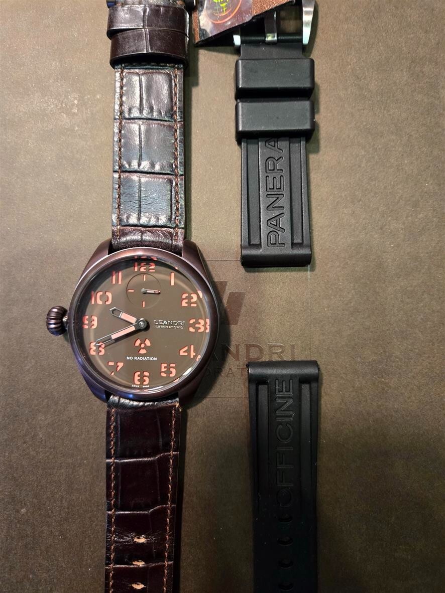 LEANDRI Swiss Made Italian No Radiation Military Mens Watch with Panerai Strap