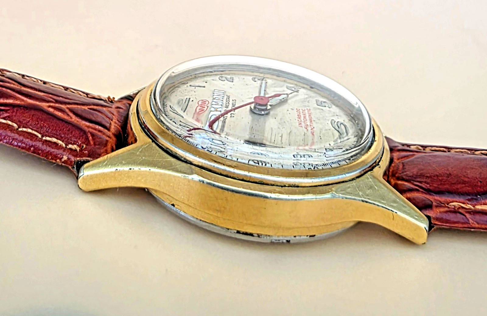VTG Rare WAKMANN 709A Automatic 17 Jewel 1950 Swiss Incabloc 31mm Men Watch Runs
