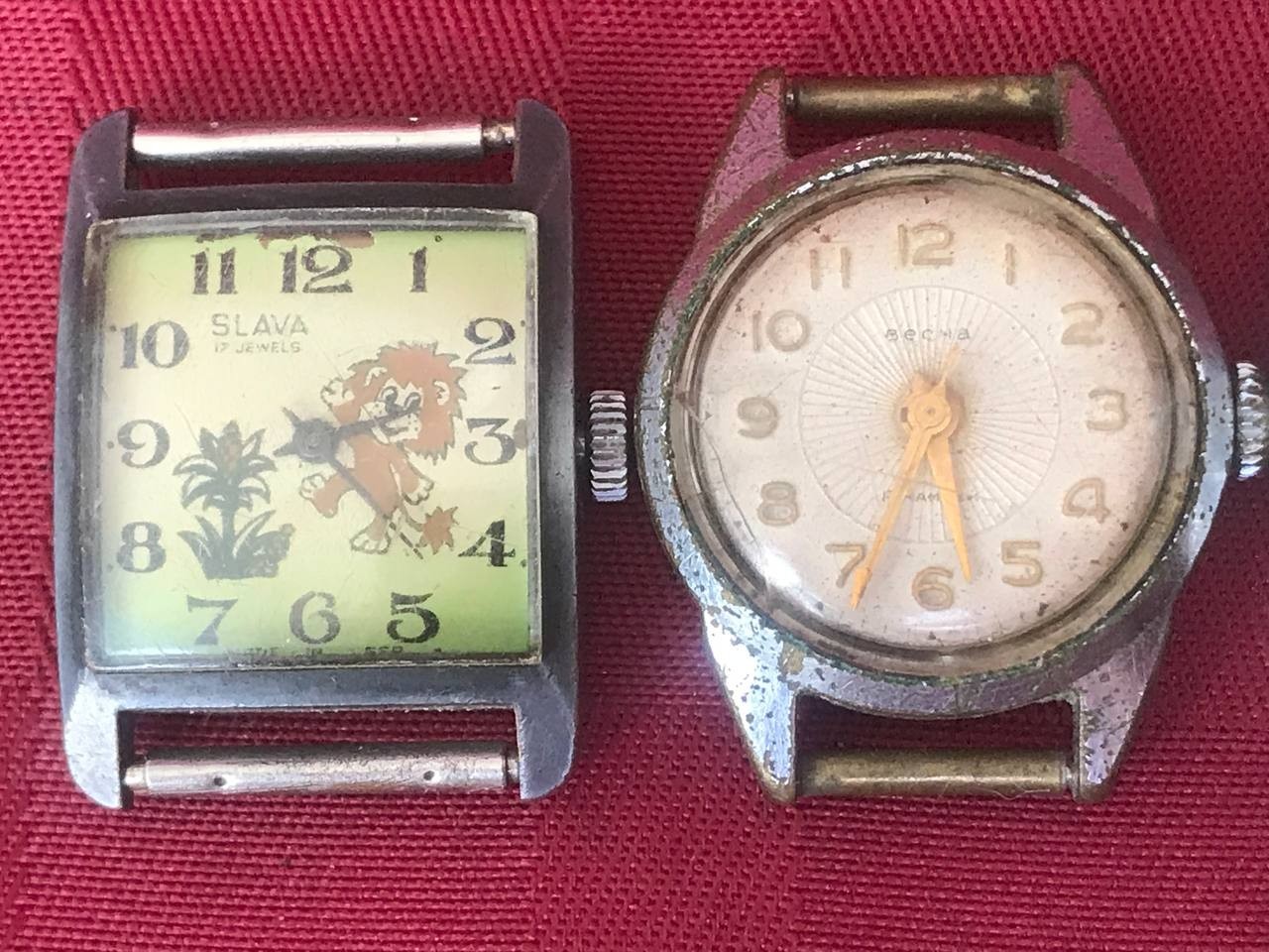 Mechanical Wrist Watch Lot 4 Slava Vesna Zvezda Soviet USSR For Repair Parts