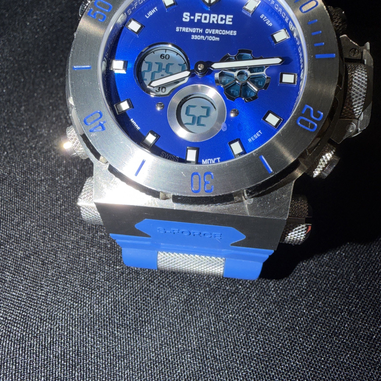 S-Force 50MM Silver Blue Watch. Preloved