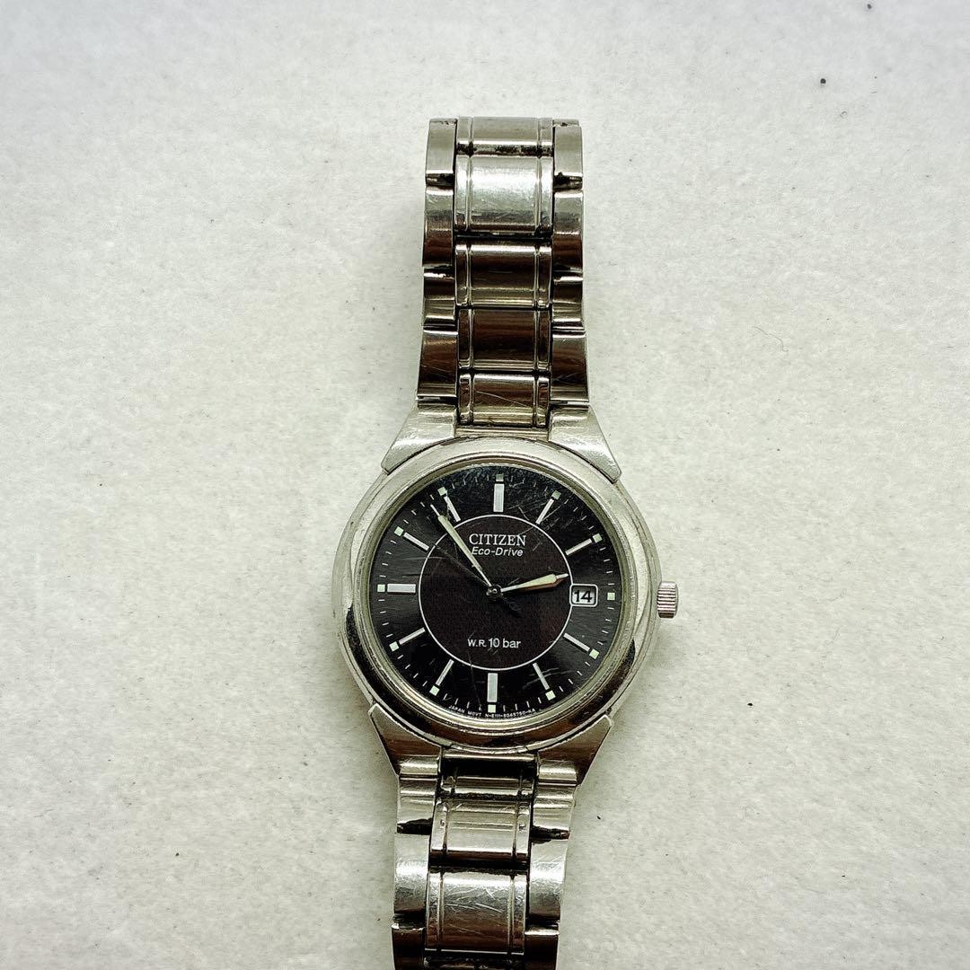 Citizen Eco-Drive Solar Date 10 ATM Water Resistant Black Dial E111 【USED】