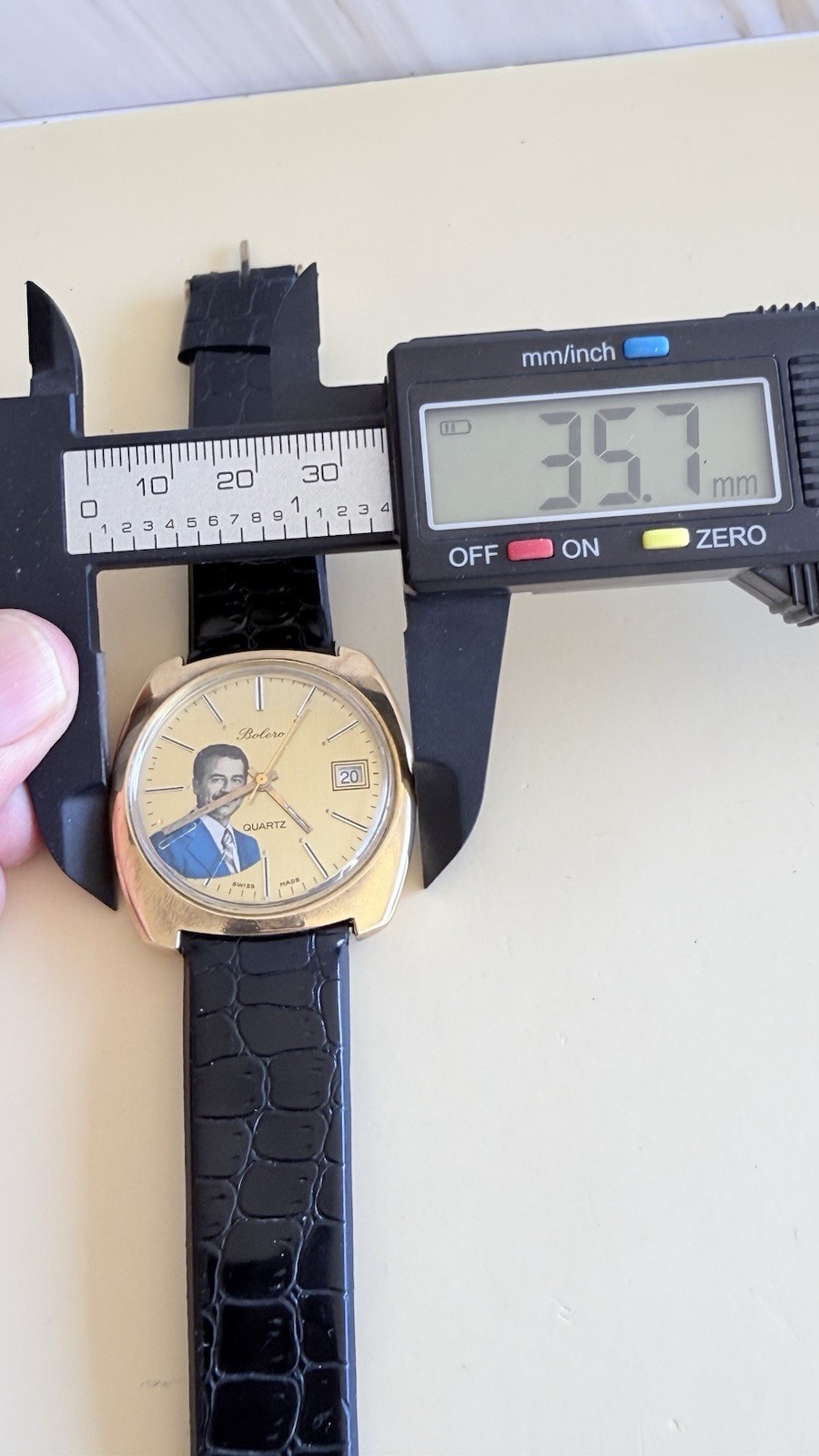 SWISS BOLERO Gold Plate President Saddam Hussein Iraq Watch 36m Quartz R170