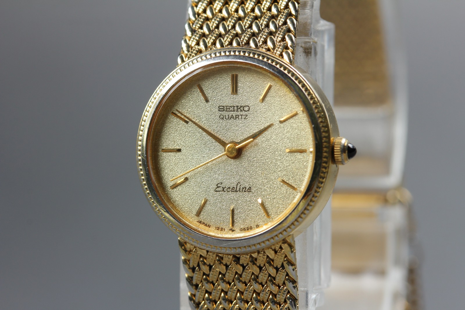 [Exc+5] SEIKO Exceline 1221-0100 20mm Gold Dial Quartz Women’s Watch from JAPAN