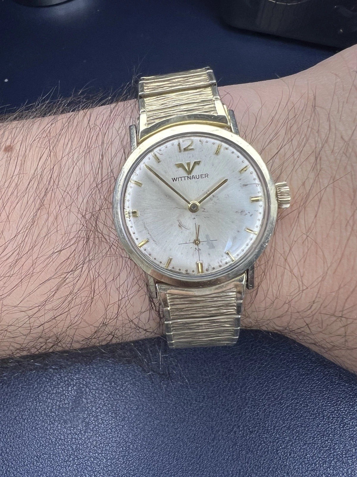 Wittnauer/Lingines Men’s Dress Watch Mechanical 10k Gold RGP Vintage 1950s