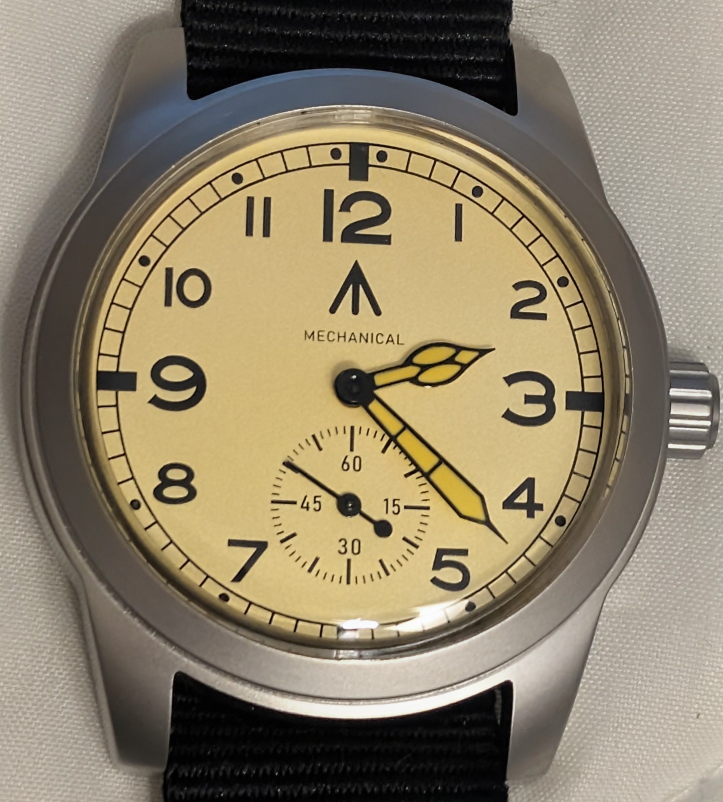 Toujours Pret Mechanical Dirty Dozen Military watch Blasted Stainless steel 39mm