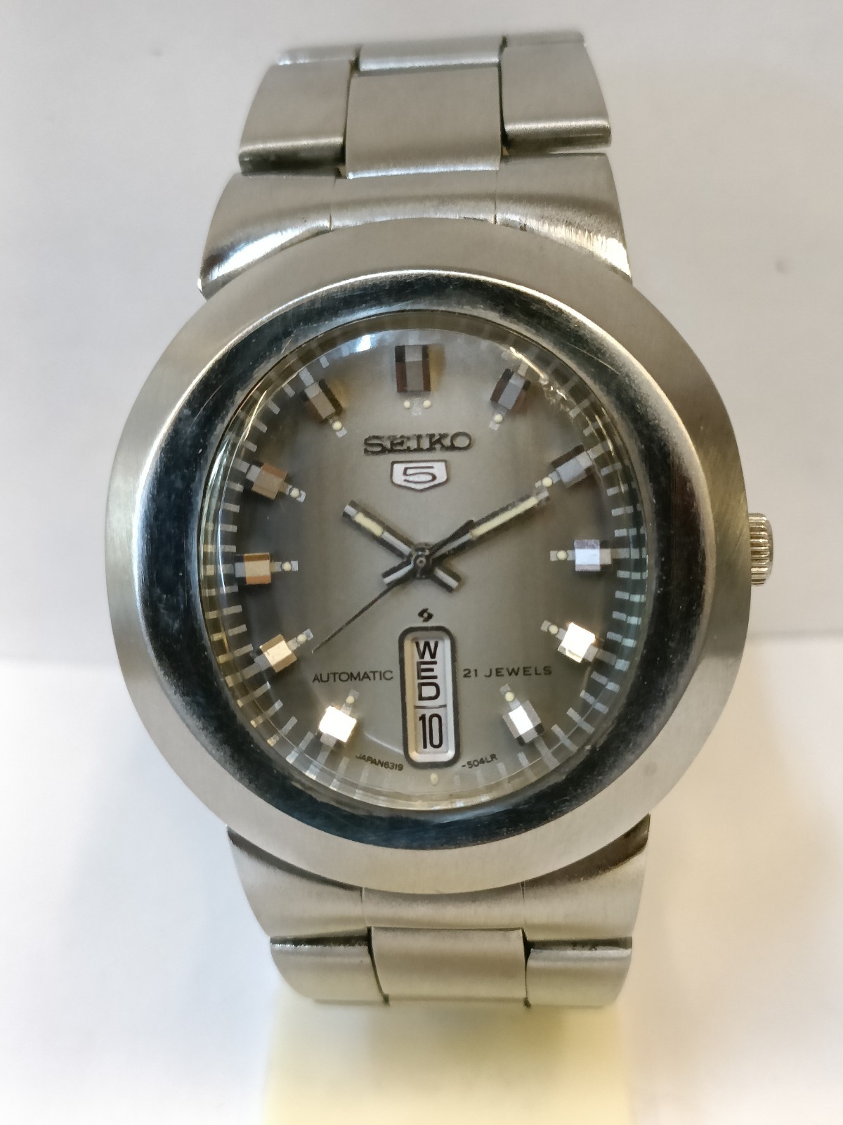 VINTAGE SEIKO 5 21J AUTOMATIC GRAY DIAL 6319-5030 JAPAN MEN’S WORKING CONDITION