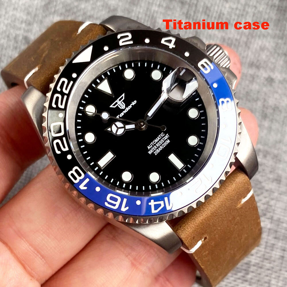 40mm Titanium Sapphire Glass Japan NH35 Automatic Mens Watch 20ATM Date Luminous