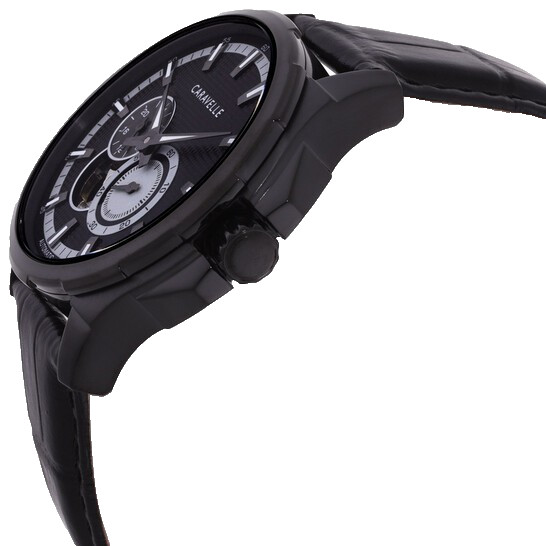 CARAVELLE BY BULOVA AUTOMATIC 45A153 BLACK DIAL & LEATHER STRAP 42MM MENS WATCH