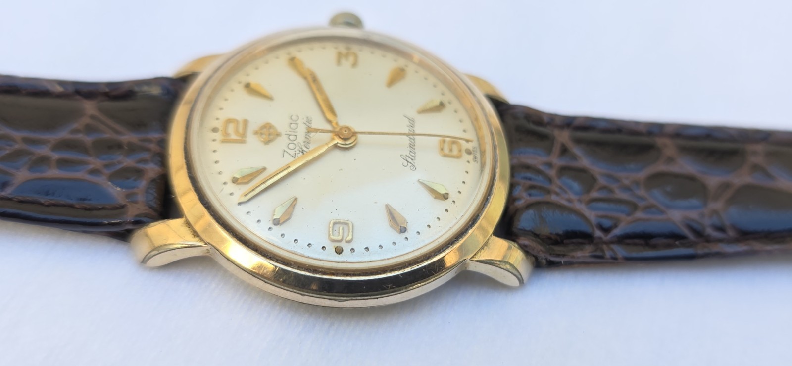 Vintage ZODIAC HERMETIC Standard Cal 60 Ref 764 Men’s 32mm Gold Plated Watch