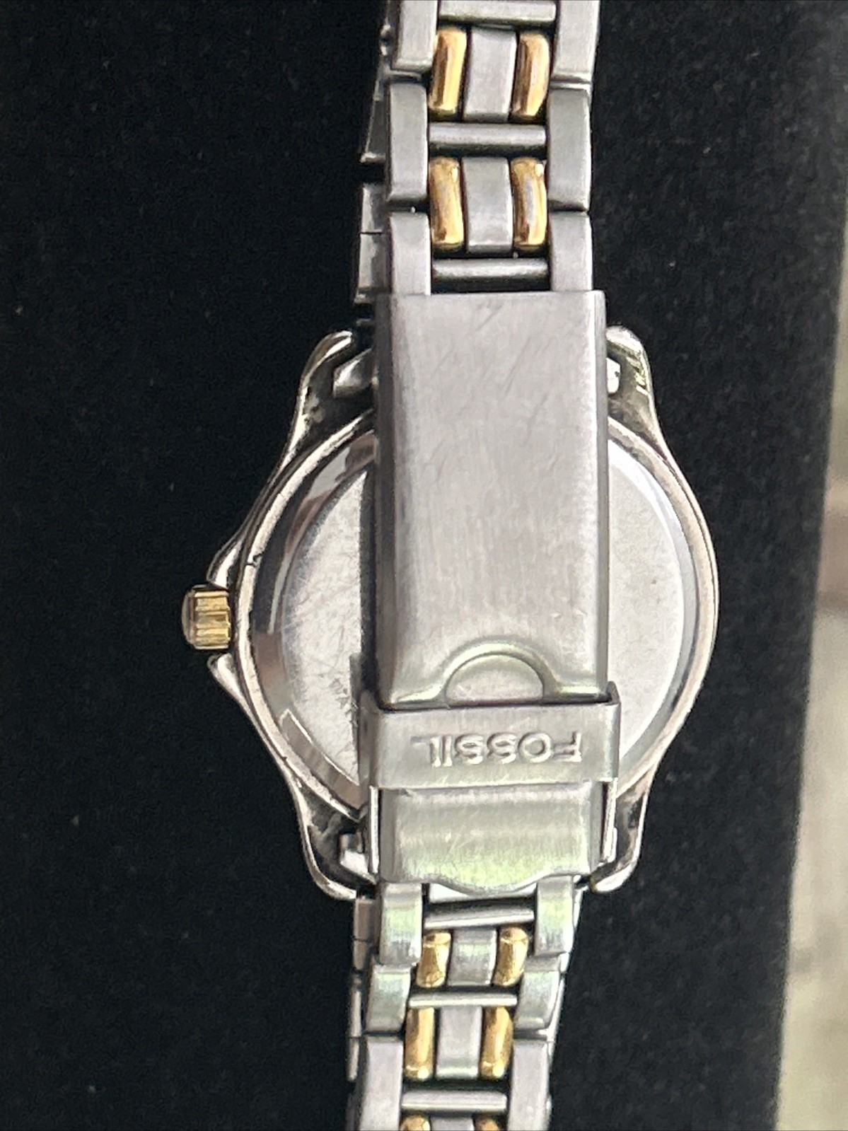 Fossil F2 Women Watch Stainless Steel Silver Gold WR Battery Date White Quartz