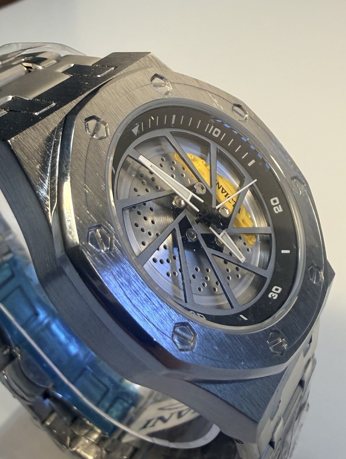 69487 Invicta Speedway Rim Mens Watch 42mm Steel Wheel Dial Sport Wristwatch