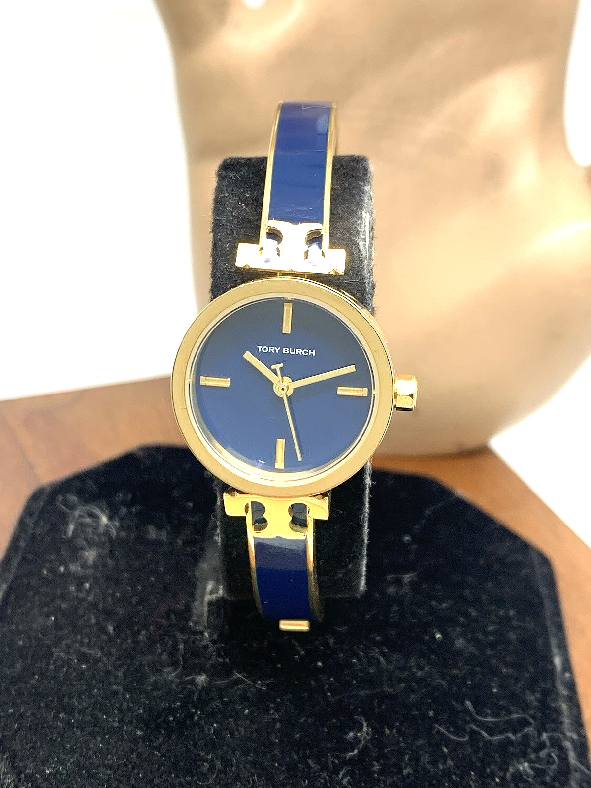 Tory Burch Women’s Watch TBW1400 Kira Gold Blue Dial Bangle Petite 22mm Steel