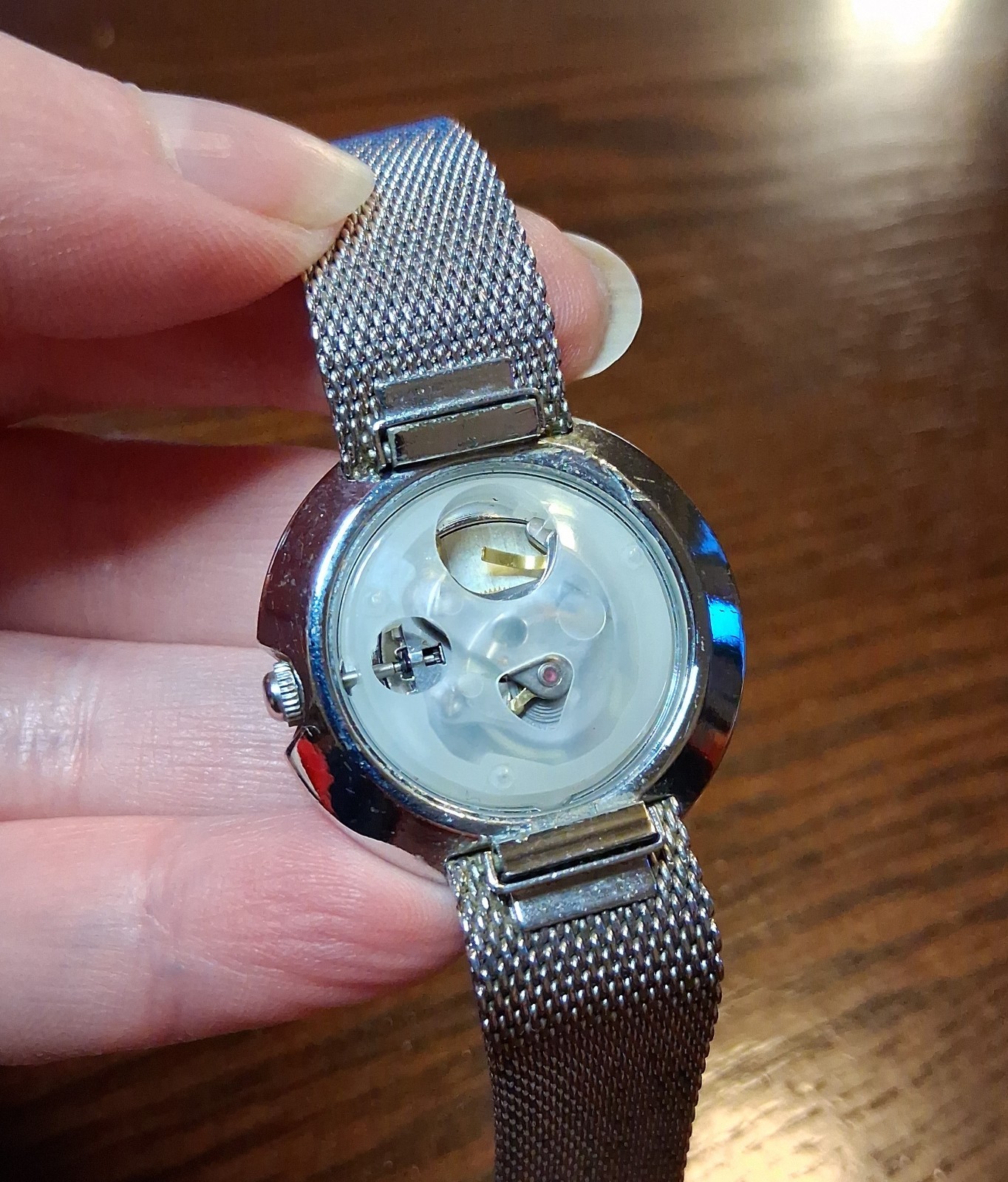 Vintage Timex Cobalt UFO Watch Chrome Stainless Mesh MCM See Pics/Description