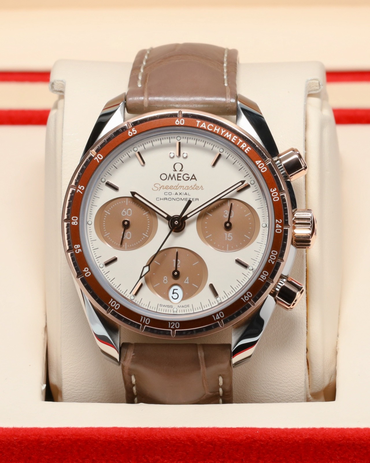 Omega Speedmaster 38 “Cappuccino” [Complete] 38MM Brown Dial Two-Tone Steel