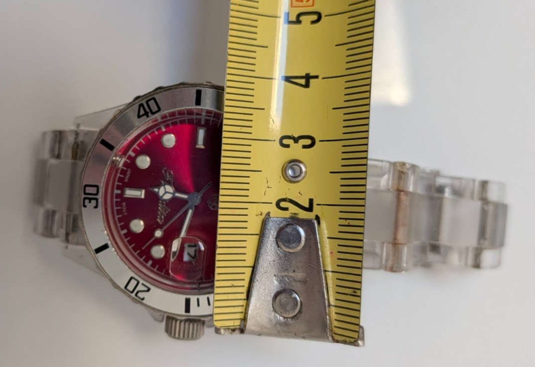Transparent Polycarbonate Watch Floridita Red Dial Japan Movt Light