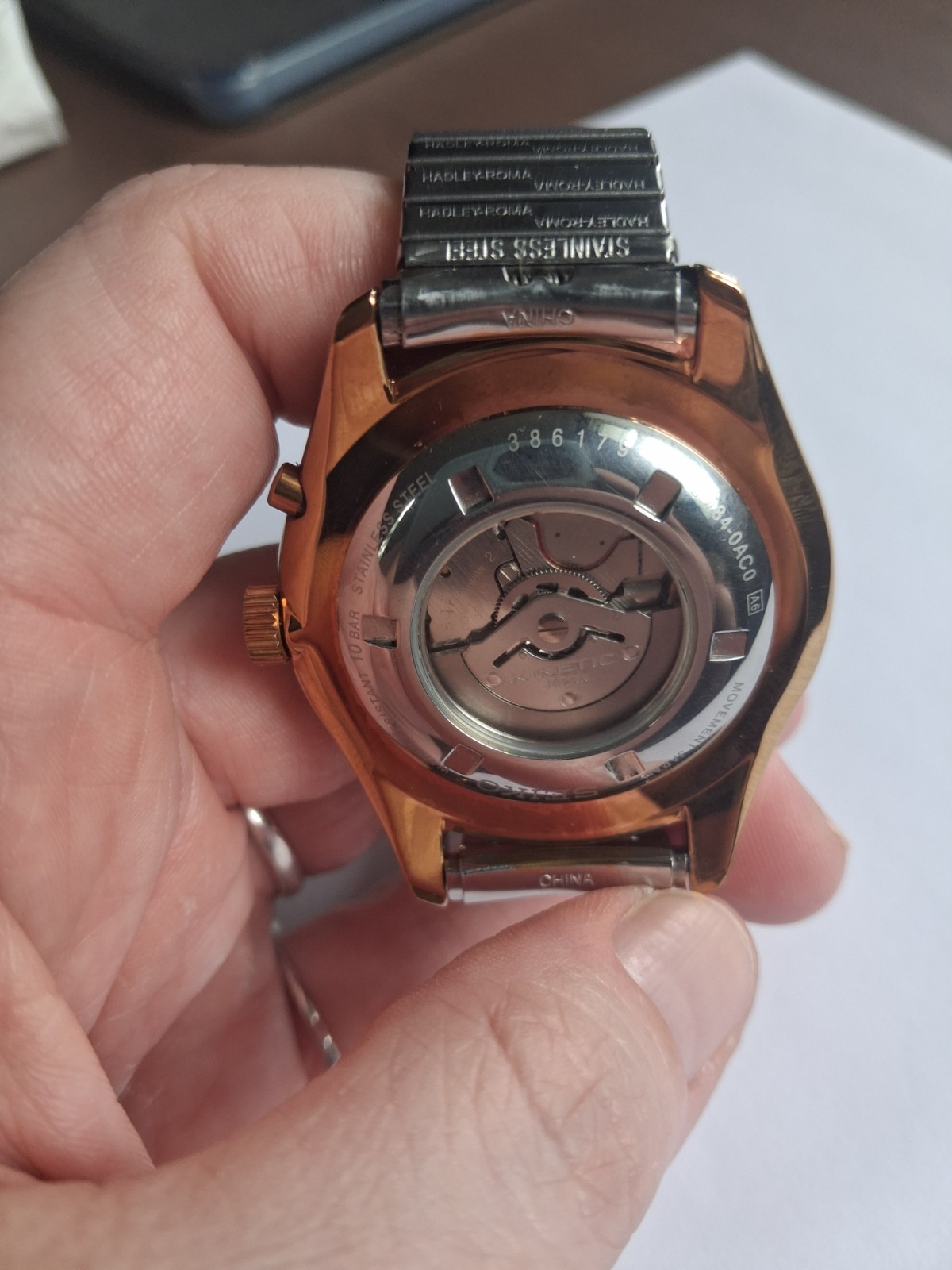 Seiko Neo Classic Kinetic 5M84-0AC0 – Rose Gold / Black Dial – Fully Tested