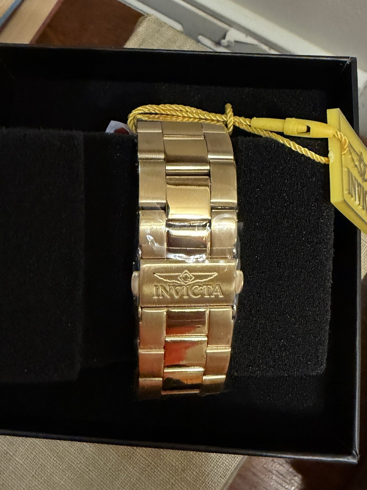 Invicta Men’s Analog Quartz Wristwatch 43mm Gold SS Bracelet 50m w/ Box