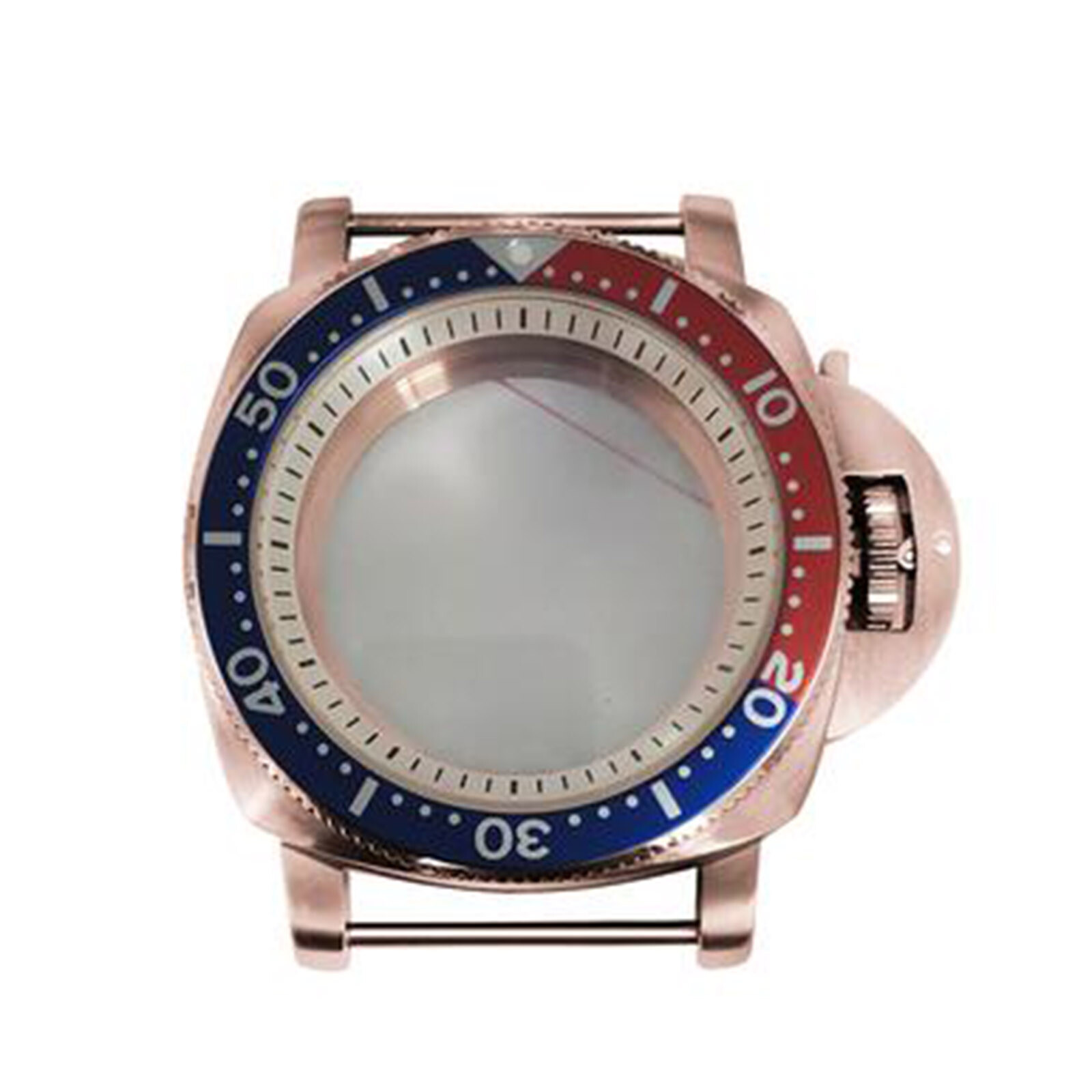 42mm PVD Rose Gold Watch Case Bezel White Inner Shadow Fit For NH35/36 Movement