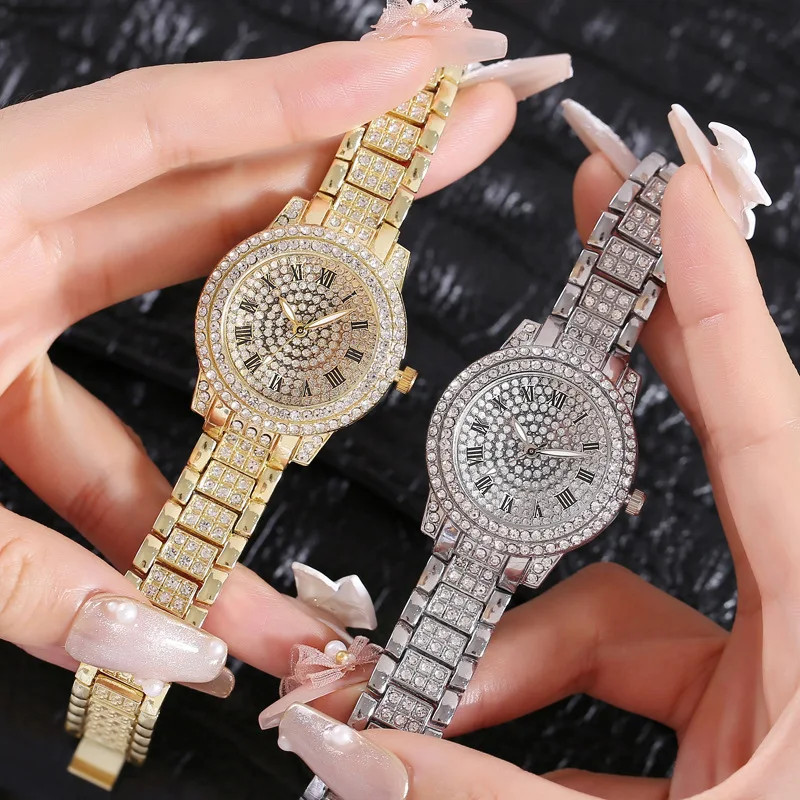 Luxury Shiny Fine Zircon Quartz Watch Elegant All-Star Jewels Wome
