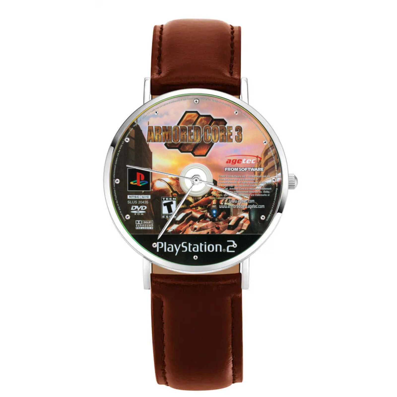 Armored Core 3 Game Disc Engraved Wrist Watch
