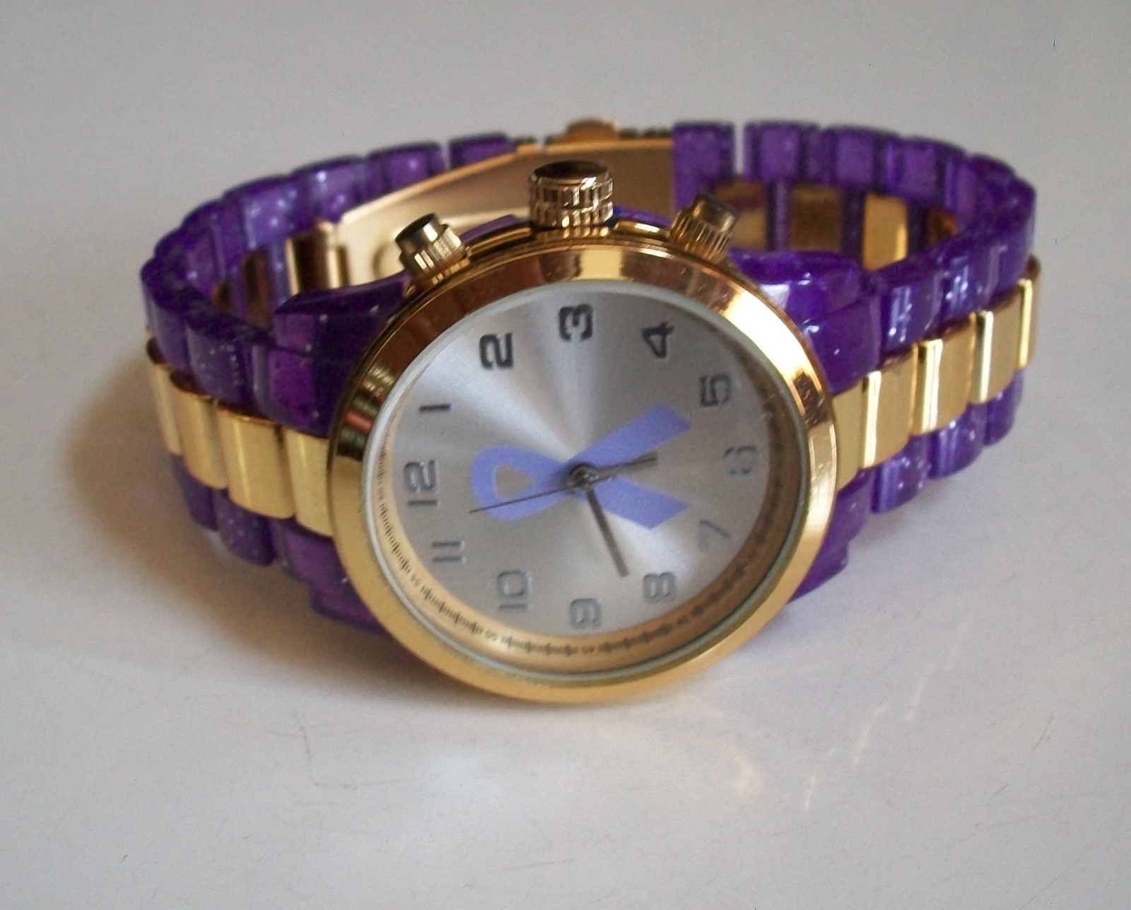 Pancreatic cancer Awareness Purple Ribbon (also symbol for Alzheimer’s) Watch