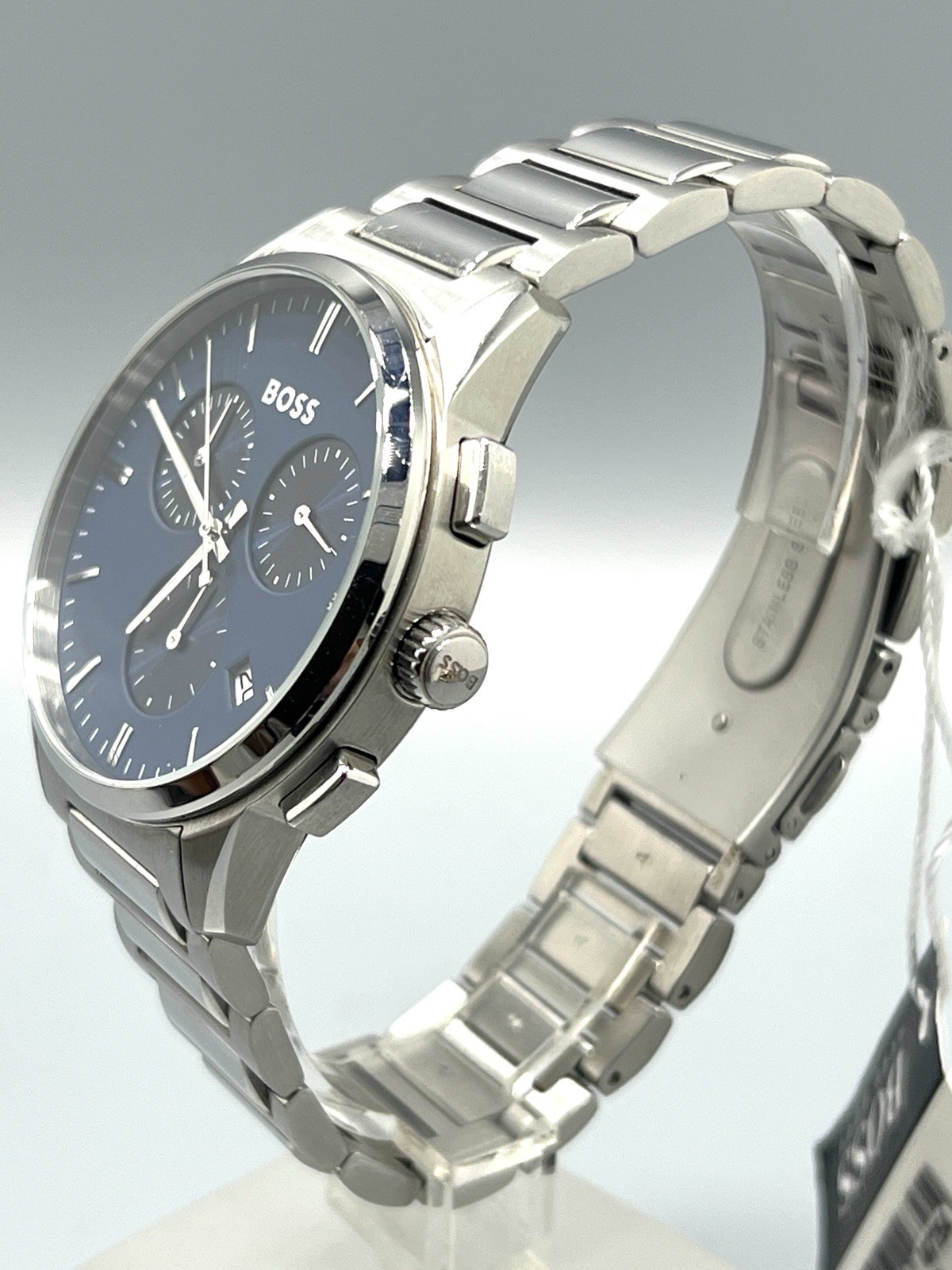 Hugo Boss Dapper Chrono Blue Dial Men’s Watch| HB1513927 Stainless Chrome Bezel