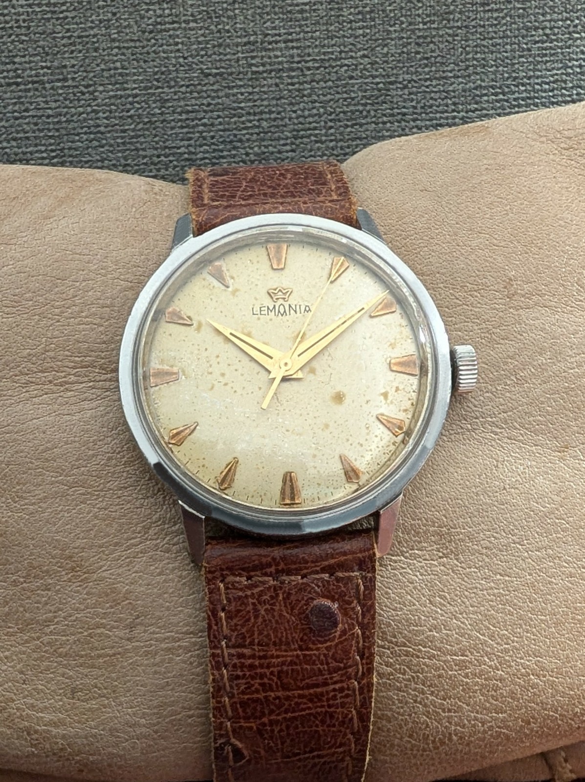 RARE!! LEMANIA cal.3060 ref.938-63 VINTAGE 50’s RARE 17J SWISS WATCH.