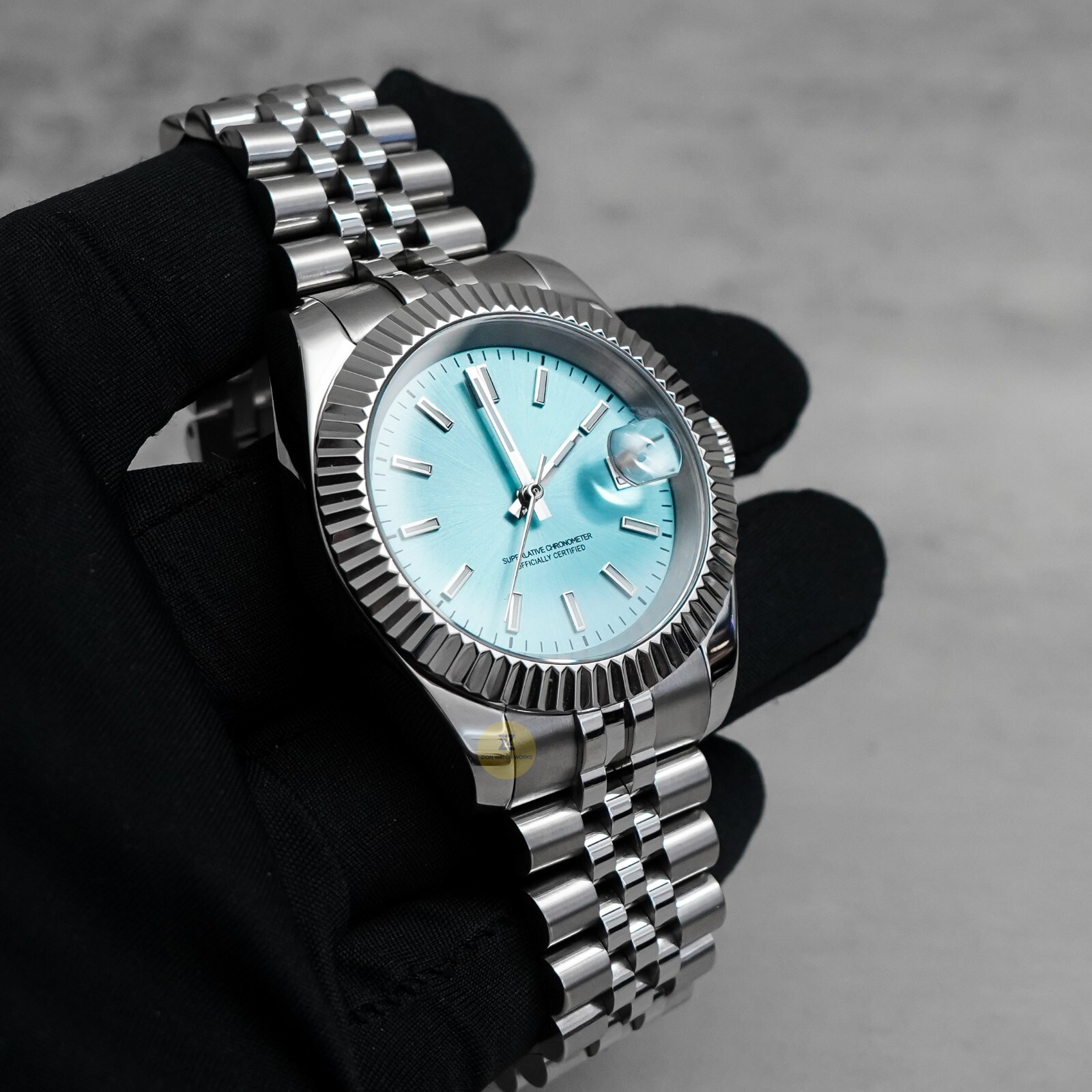 39mm Tiffany Blue No Logo Dial Datejust Style Custom Watch w/ NH35 Movement