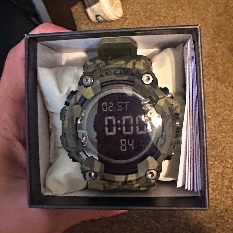 Activa DigiWatch Camouflage Unisex Quartz Digital LCD Resin Strap Box Manual