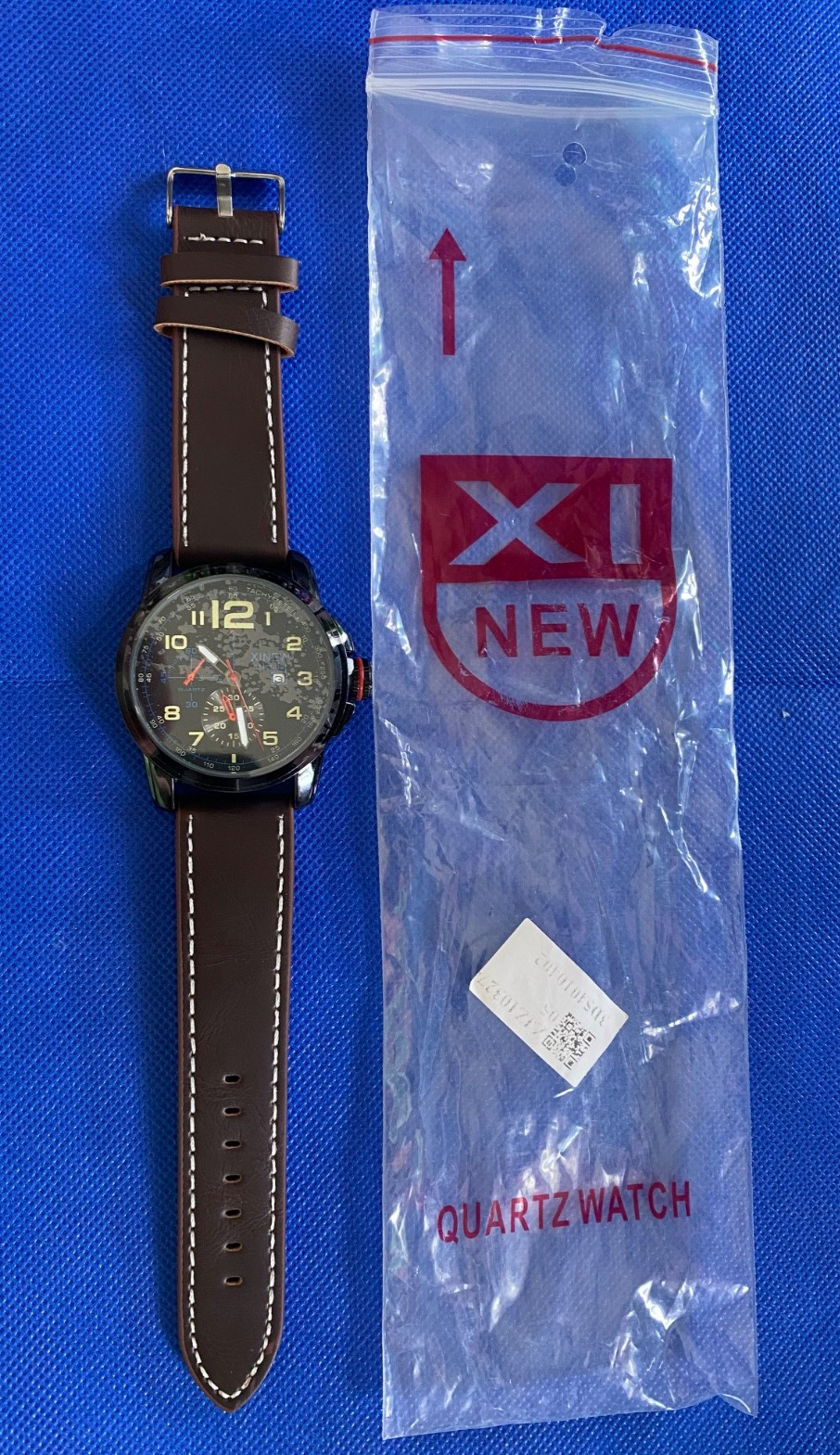 BRAND NEW XINEW Mens Watch No. 8182 Brown Strap – Loose Min Hand Spares/Repair