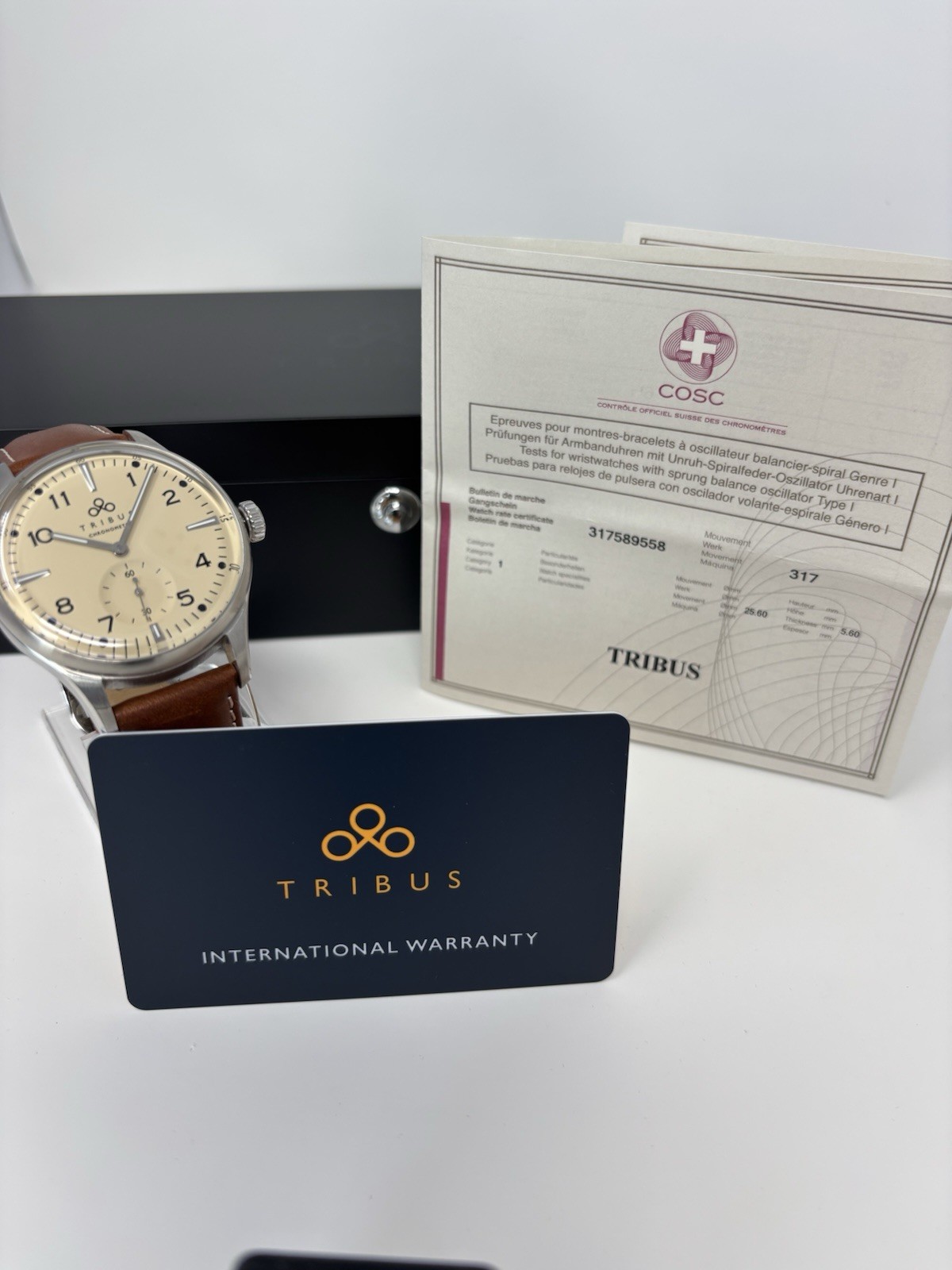 Tribus TRI-01 Small Second COSC Men’s Automatic Watch – Cream