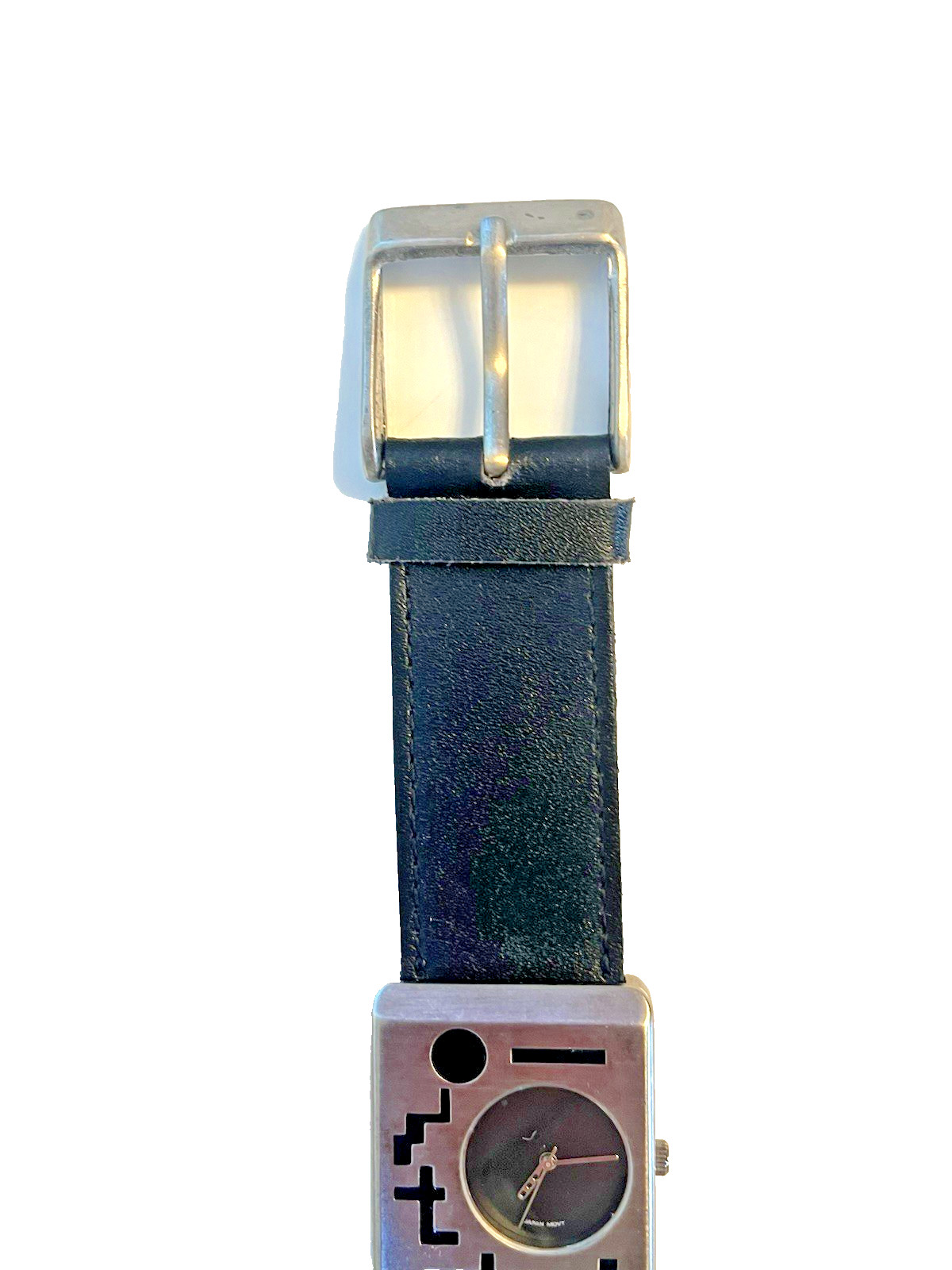 Vintage 1980’s geometric fashion watch black/silver-Rare find!