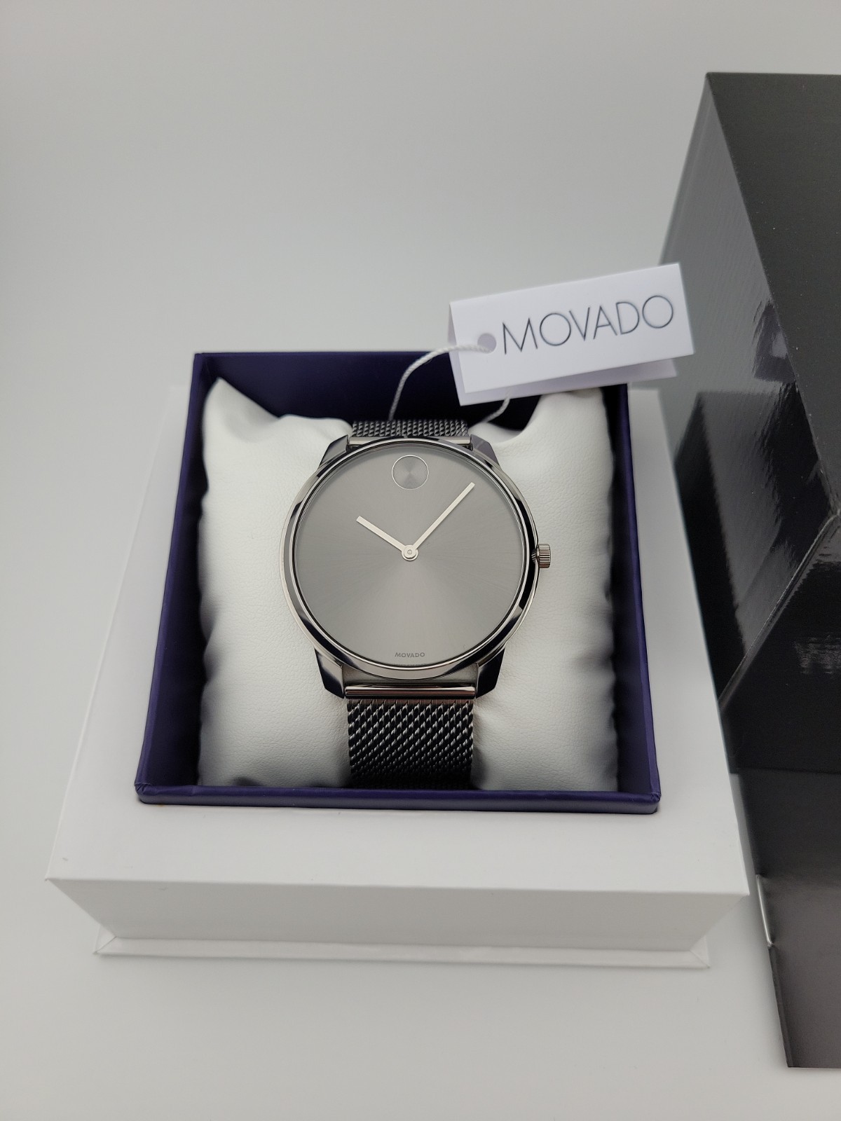 $695 MSRP | Movado Men’s Bold Gray Dial Stainless Steel Watch – 3600599 NEW