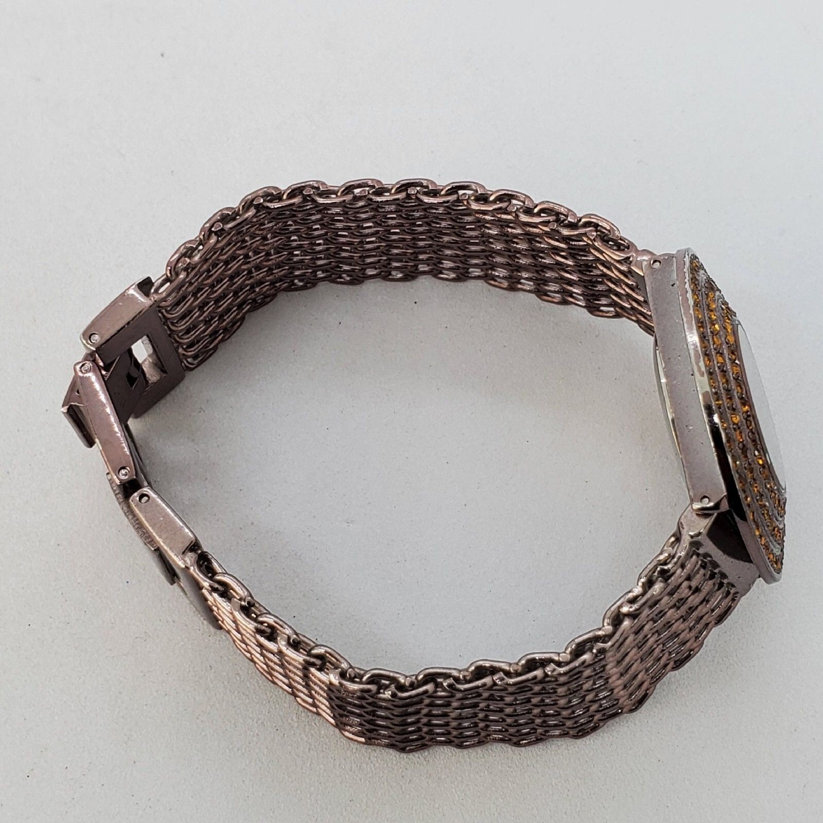Kessaris Dark Brown Dial Mesh Bands 34MM Round Case 7″ Wrist New Battery