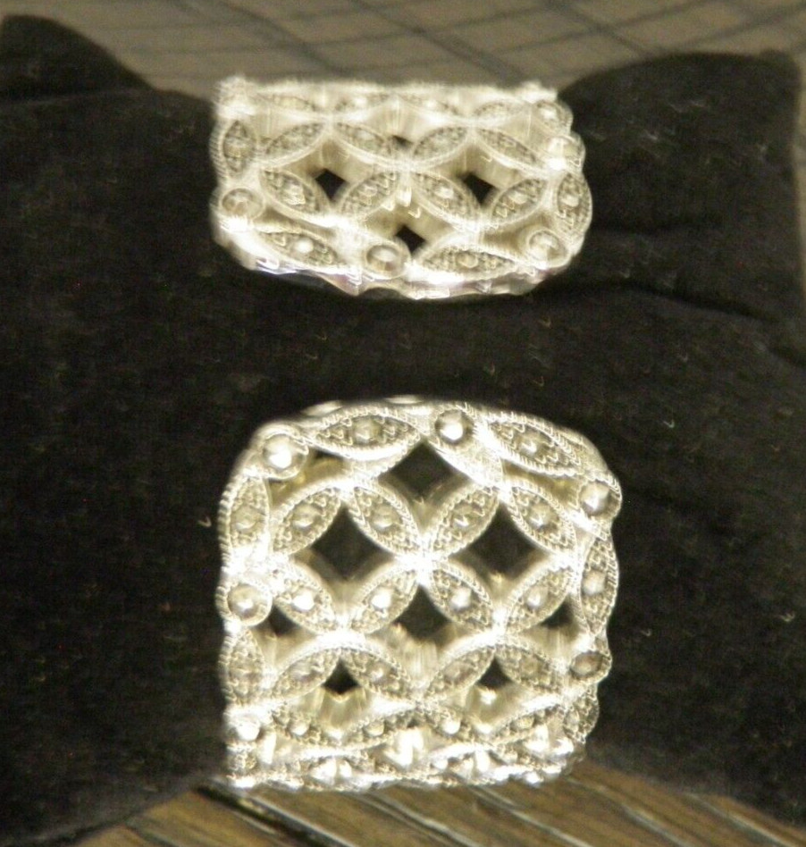 Massini Women’s Vintage Watch Silver-Tone Tiny Stones Embossed Bracelet
