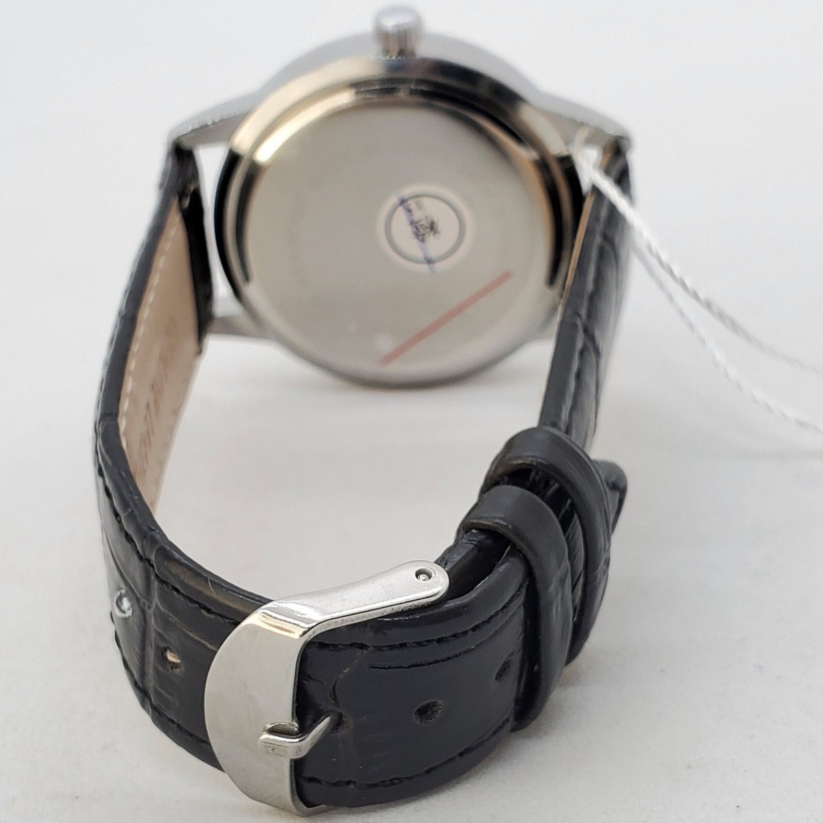 40MM Men’s Watch Black Dial Gray Case Black Leather Bands Roman Numerals Date