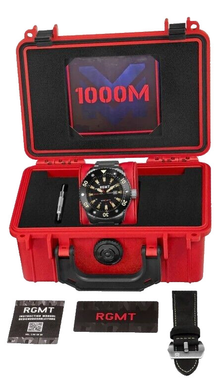 RGMT RG-8056-11 All-Brite Automatic Tactical Men’s Watch 100ATM $1,500 -NEW/RARE